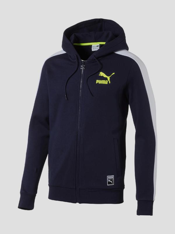 Mikina Puma Archive Logo FZ Hoody FL Modrá