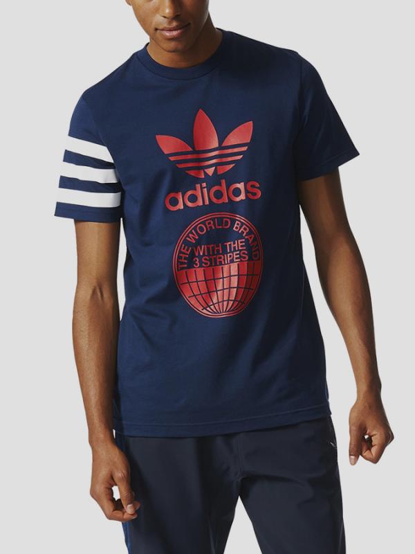Tričko adidas Originals STREET GRAPH T Modrá