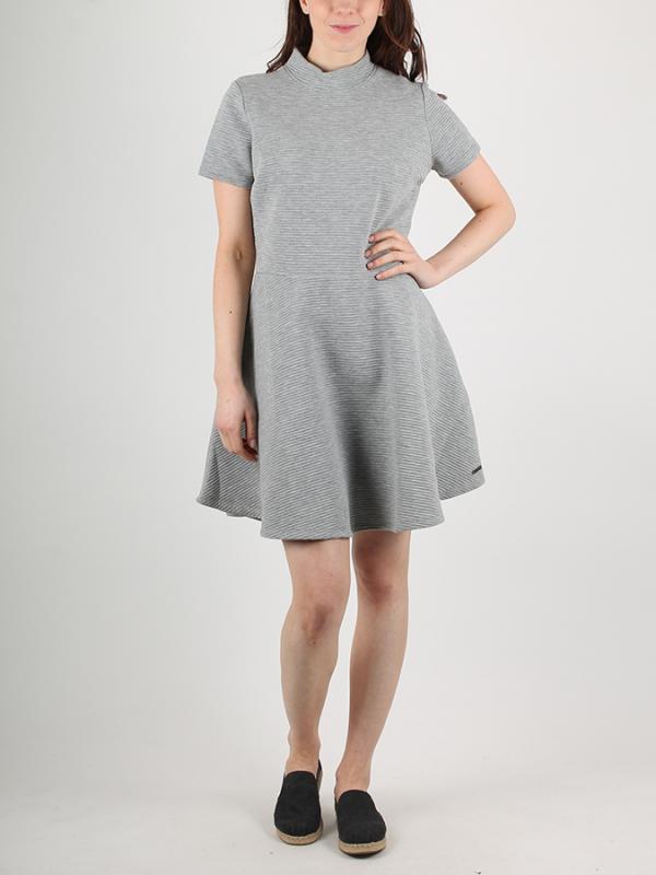 Šaty Superdry ERIN COLLAR BAND DRESS Šedá