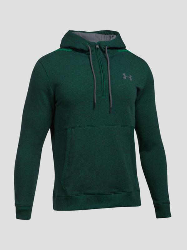 Mikina Under Armour Threadborne 1/2 Zip Hoodie Zelená