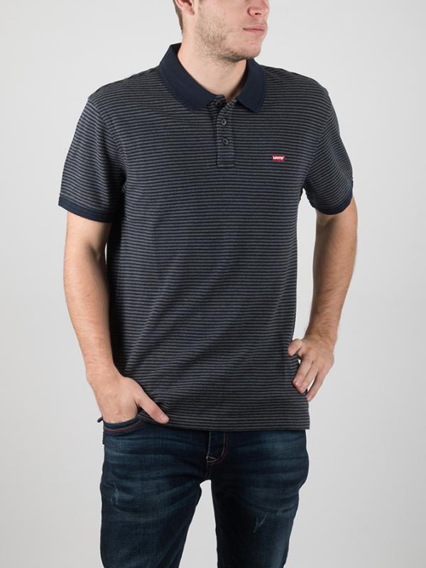 Tričko LEVI'S Levis Housemark Polo Pluck Stripe Dar Černá