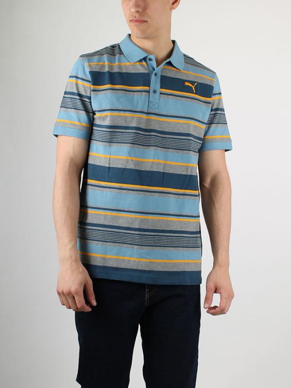 Tričko Puma FUN Dry Stripe Pique Polo blue wing teal Barevná