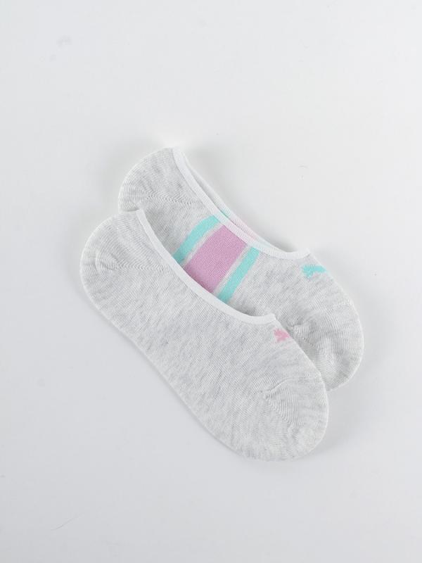 Ponožky Puma WOMEN FOOTIES 2 Pack STRIPE Šedá
