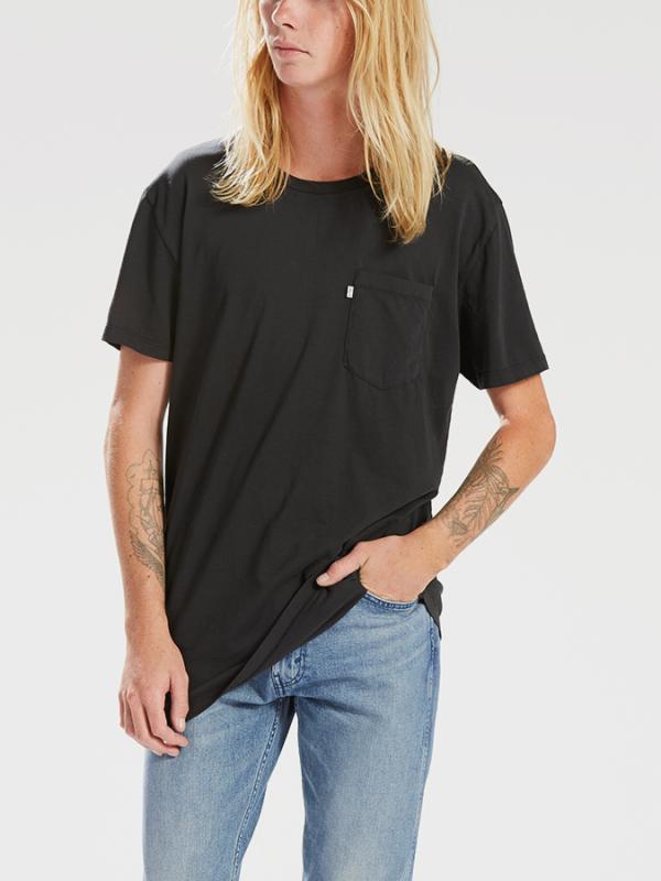 Tričko LEVI'S L8 Long Line Ss Tee Jet Black Černá