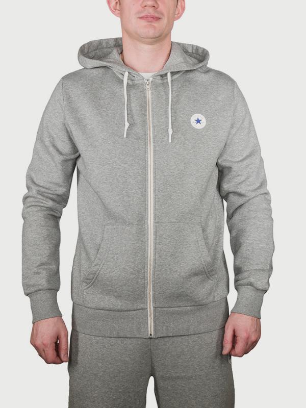Mikina Converse M Core Full Zip Hoodie Šedá