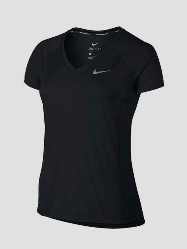 Tričko Nike W NK DRY MILER TOP V-NECK Černá