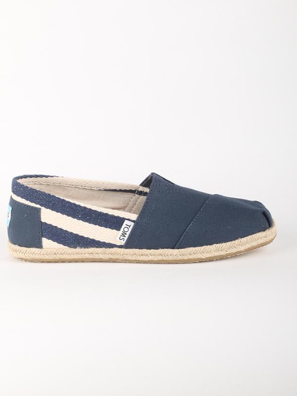 Boty Toms NAVY STRIPE UNIVERSITY WM CLSC ALPRG Modrá