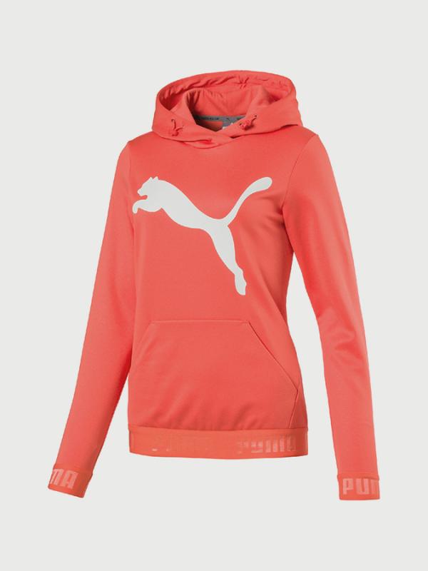 Mikina Puma Urban Sports Big Cat Hoody W Hot Coral Oranžová