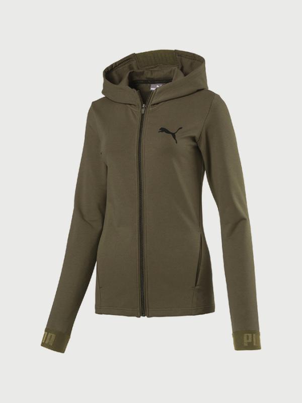 Mikina Puma Urban Sports Fz Hoody W Olive Night Zelená