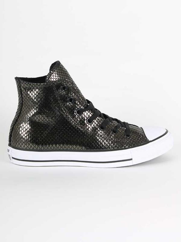 Boty Converse Chuck Taylor All Star HI Metallic Snake Leather Černá