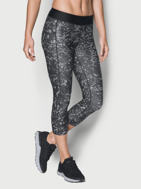 Kompresní legíny Under Armour HG Printed Capri Šedá