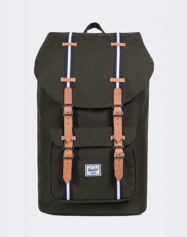 Herschel Supply Offset Little America Forest Green/Veggie Tan Leather