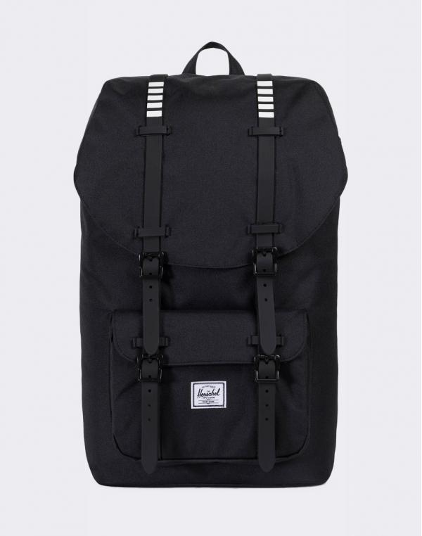 Batoh Herschel Supply Little America Black/Black Rubber/White Inset