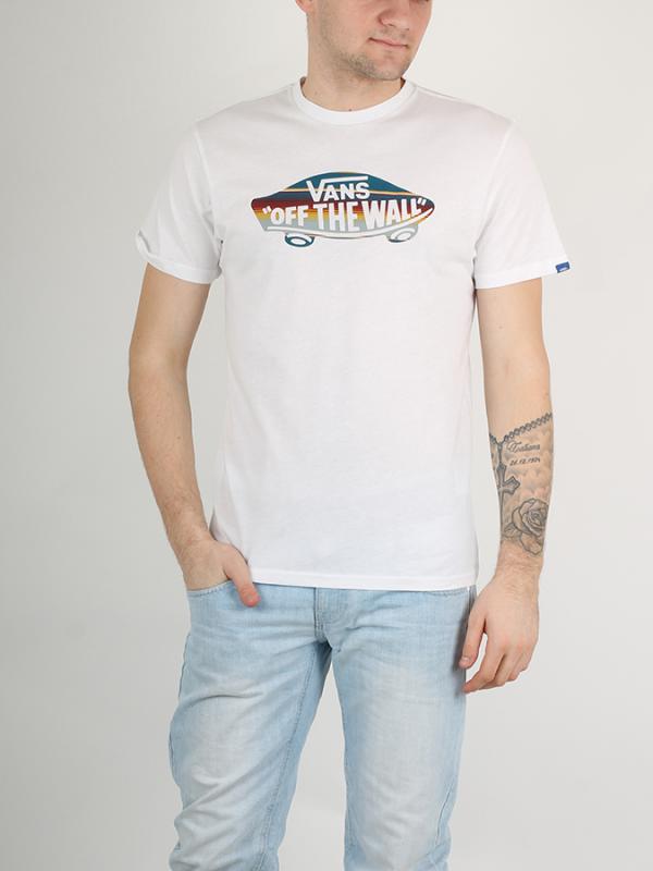 Tričko Vans Mn Otw Logo Fill White-Blue Mira Bílá