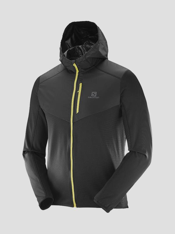 Bunda Salomon DISCOVERY WIND HOODIE M Black Černá