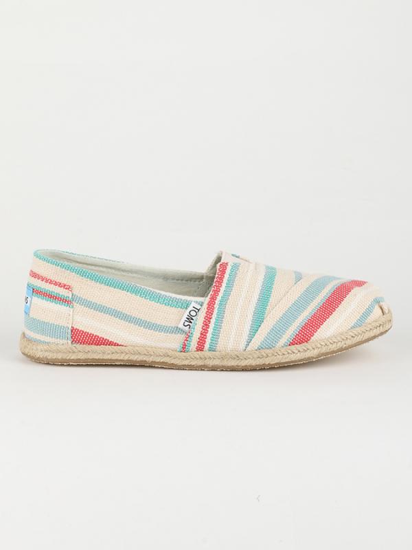 Boty Toms PALE PINK WOVEN STRIPE WM ALPR ESP Růžová