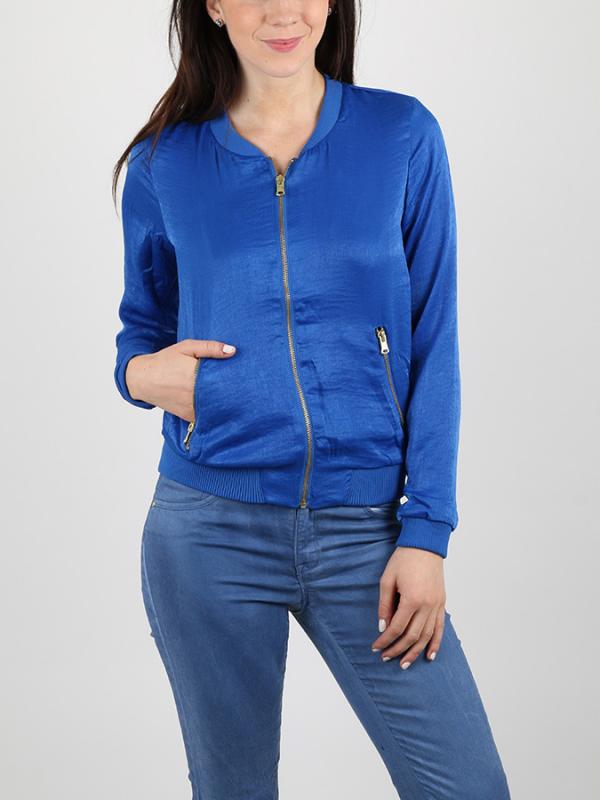 Bunda Alcott SATIN JACKET WITH ZIPS Modrá
