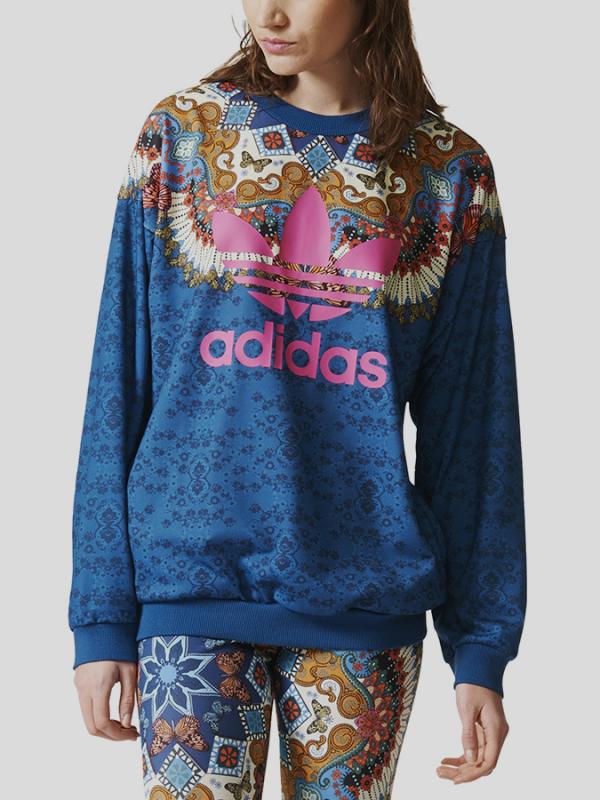 Mikina adidas Originals BORBOMIX SWEAT Modrá