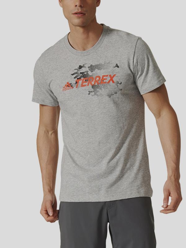 Tričko adidas Performance CAMO LOGO TEE M Šedá