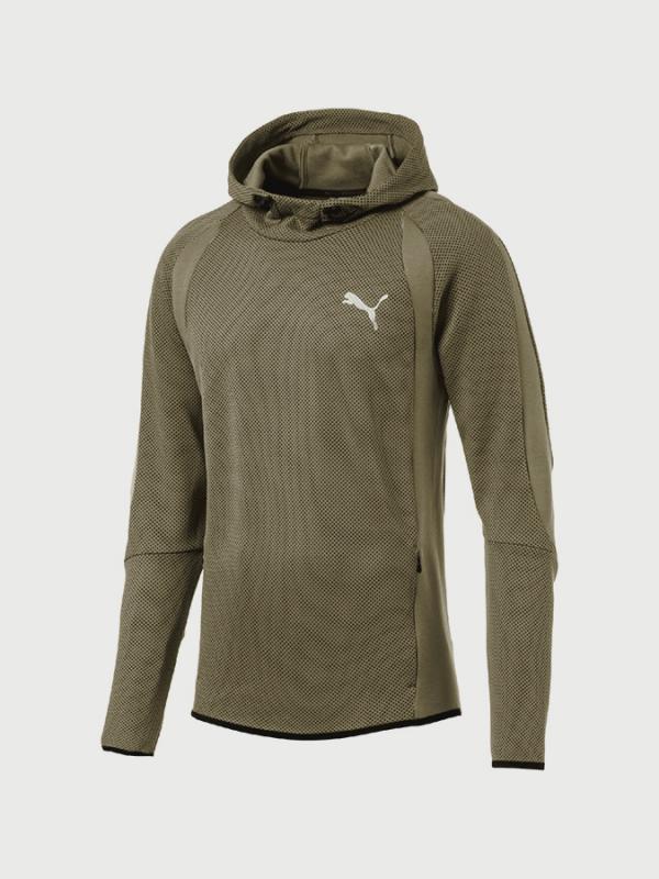 Mikina Puma Evostripe Ultimate Hoody Olive Hnědá