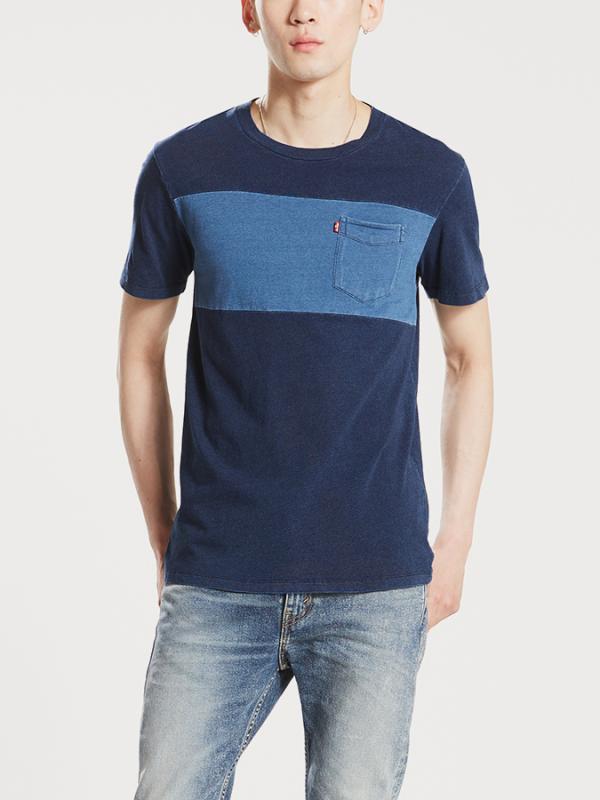 Tričko LEVI'S Sunset Pieced Pocket Tee Pieced Pocket Modrá
