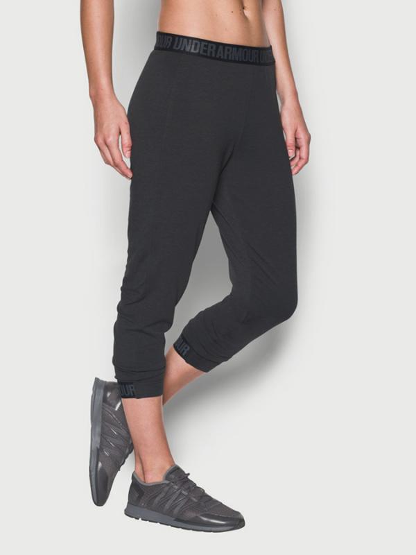 Legíny Under Armour Featherweight Fleece Crop Černá