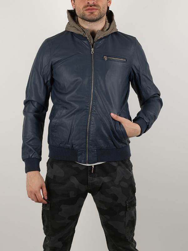 Bunda Alcott PU JACKET WITH HOOD Modrá