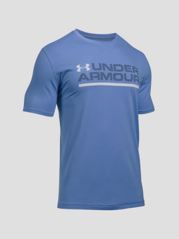 Tričko Under Armour Wordmark Lock Up SS Modrá