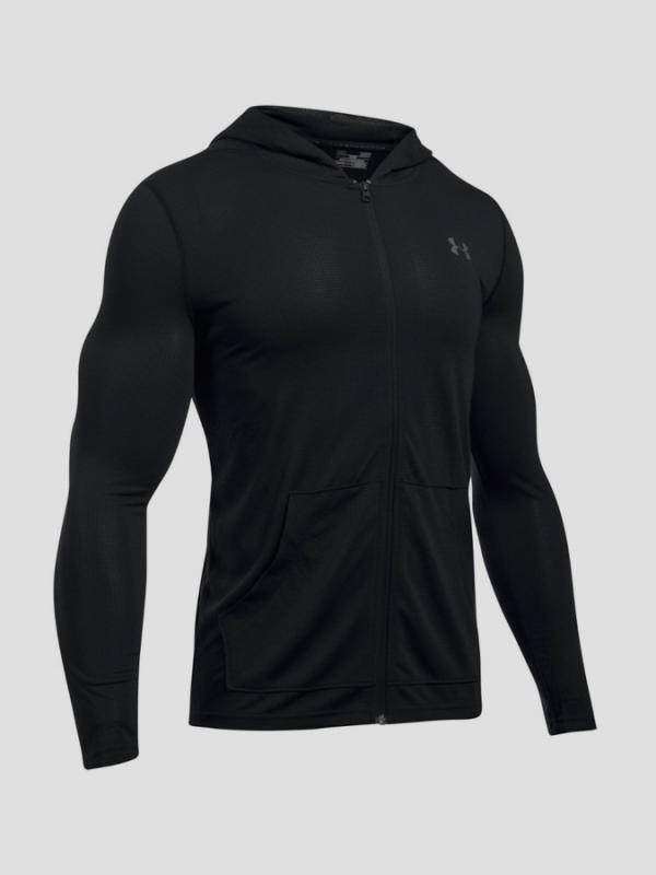 Mikina Under Armour Threadborne Fitted FZ Hoody Černá