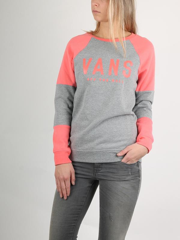 Mikina Vans WM FORTUNE CREW GREY HEATHER Šedá