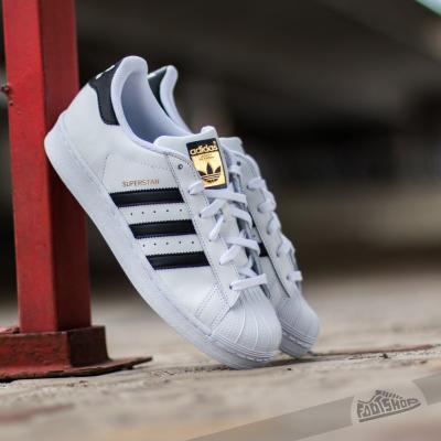 adidas Superstar J White/ Black Stripes