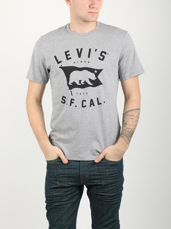 Tričko LEVI'S GRAPHIC SETIN NECK 2 BEAR FLAG MIDTONE Šedá