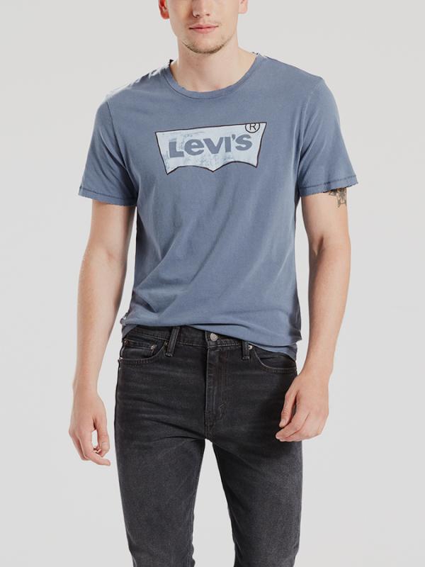 Tričko LEVI'S HOUSEMARK GRAPHIC TEE Modrá
