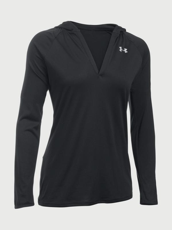 Tričko Under Armour Tech LS Hoody - Solid Černá