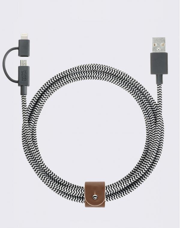 Native Union Belt Cable Twin Head Zebra