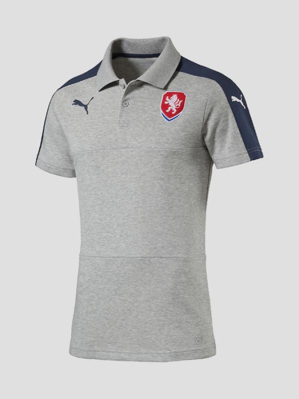 Tričko Puma Czech Republic Casuals Polo light gray h Šedá