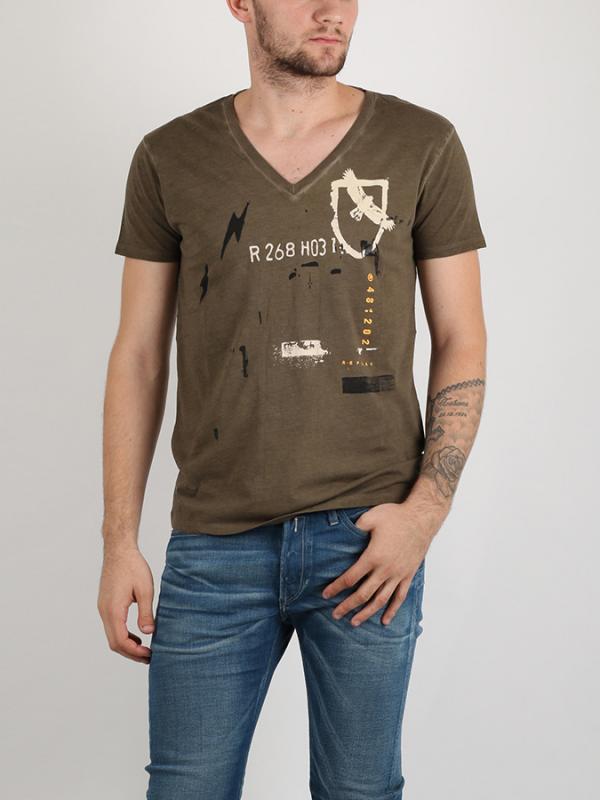 Tričko Replay FADE GMT DYED JERSEY 30/1 Hnědá