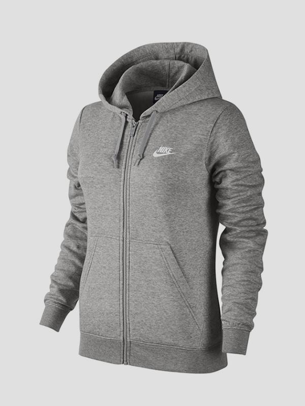 Mikina Nike W NSW HOODIE FZ FLC Šedá
