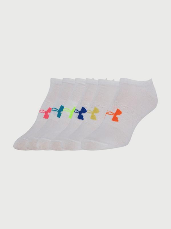 Ponožky Under Armour Solid 6 Pks No Show Bílá