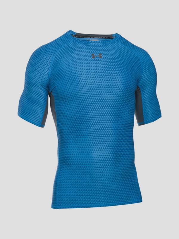 Tričko Under Armour Heatgear Printed SS Modrá