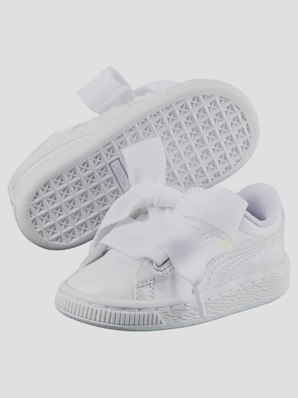 Boty Puma Basket Heart Patent PS Bílá