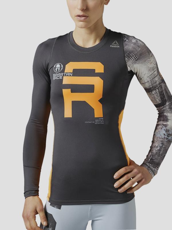 Kompresní tričko Reebok SRW LS CMPRSN COAL Barevná