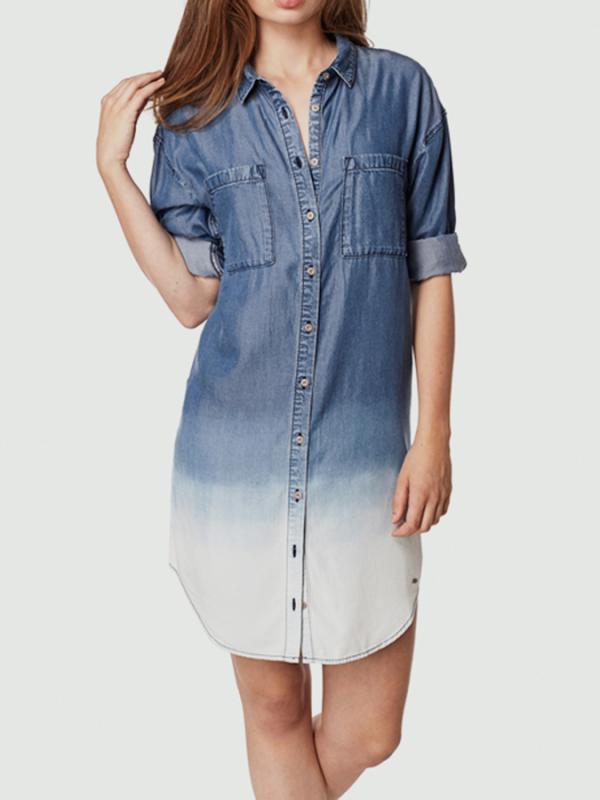 Šaty O´Neill LW TENCEL SHIRT DRESS Modrá