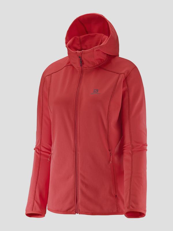 Bunda Salomon DISCOVERY HOODIE W INFRARED Červená
