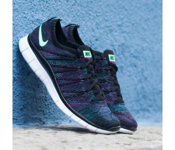Nike Free Flyknit NSW Black/Green Glow/Radiant Emerald/Vivid Purple