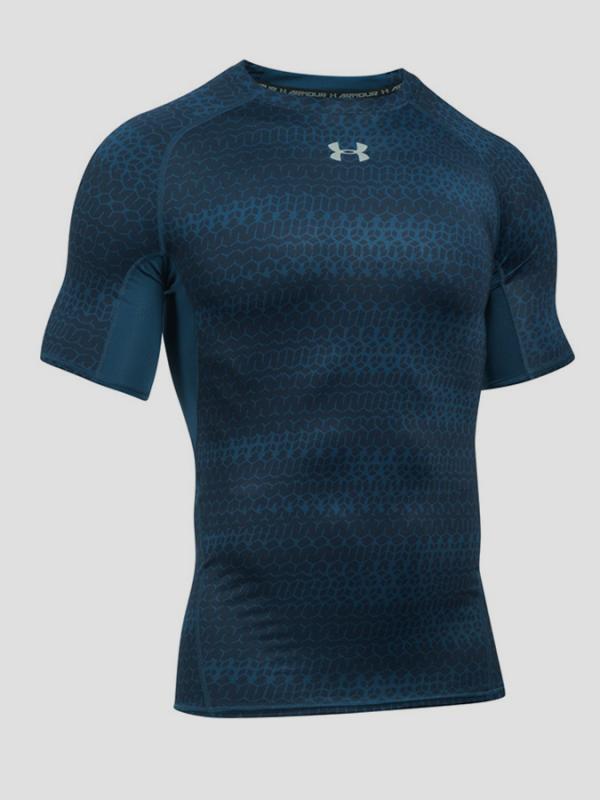 Kompresní tričko Under Armour HeatGear Printed SS Modrá