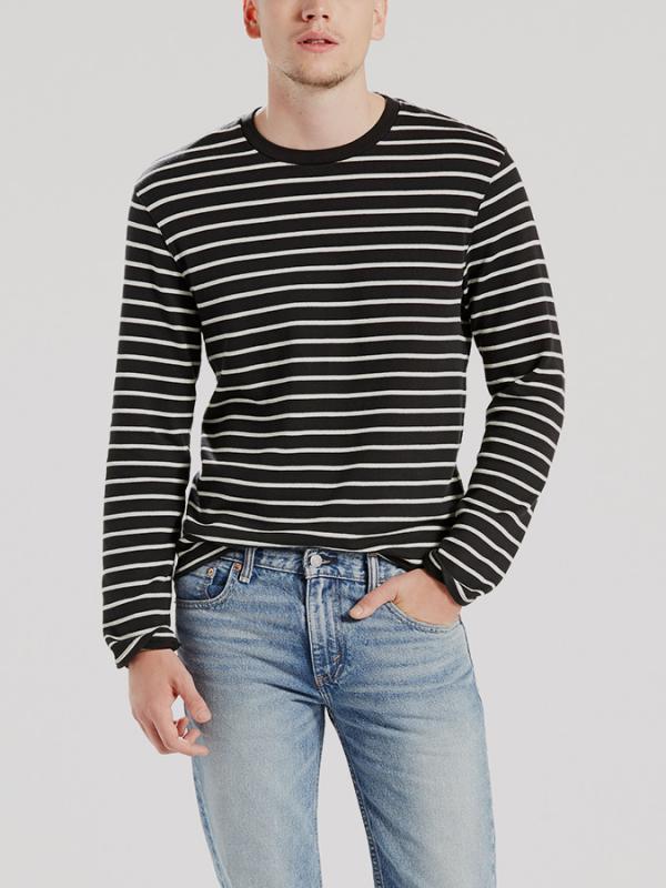 Tričko LEVI'S LS MISSION TEE QUARTER STRIPE MARSHMALL Barevná