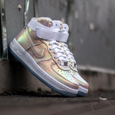 Nike Wmns Air Force 1 HI PRM QS White/Metalic Silver Iridescent Pearl