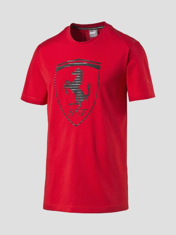 Tričko Puma Ferrari Big Shield Tee rosso corsa Červená