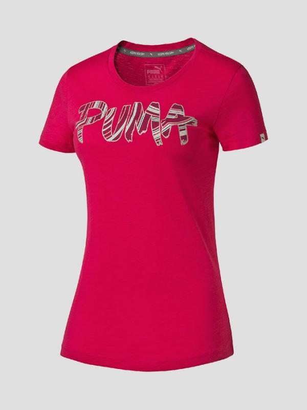 Tričko Puma FUN FONT Tee W rose red Červená